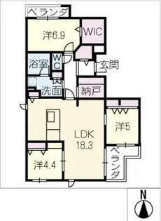 石川橋リビング【2階】の間取り