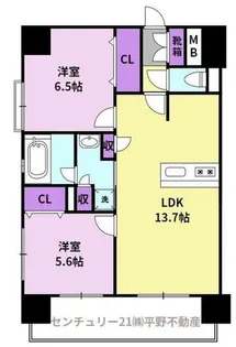 サンクレシア西国分【4階】の間取り