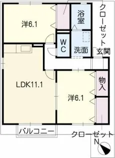 セジュール桜町【2階】の間取り