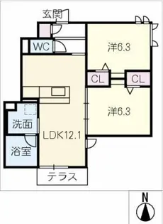 仮)JA賃貸 小牧市常普請【1階】の間取り