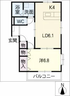 くしなだハイツⅡ【1階】の間取り