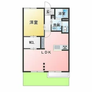 グリーンタウントーシンB棟【1階】の間取り