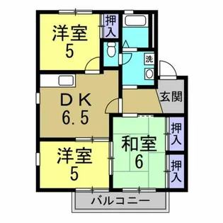 グリーンエステートC棟【2階】の間取り