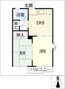 スカイハイツA・B【1階】の間取り
