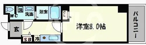ベルシモンズ桜川【6階】の間取り