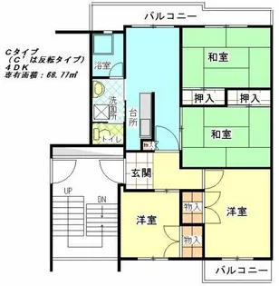 公社賃貸SMALIO ペア島本江川【5-308号室】の間取り