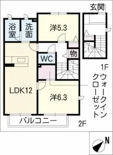 ドミール潮崎A【2階】の間取り