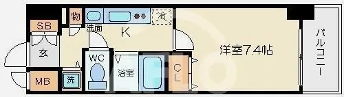 プレサンス心斎橋リベルタ【3階】の間取り