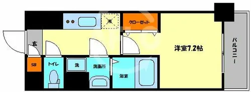 アスヴェル大阪城WESTⅡ【9階】の間取り