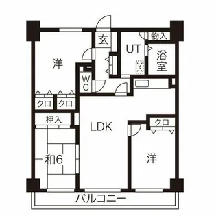 グランドハイリス本山【3階】の間取り