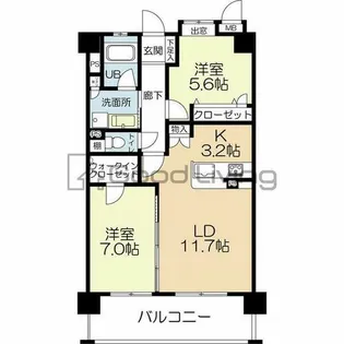アプリークス百道浜【4階】の間取り
