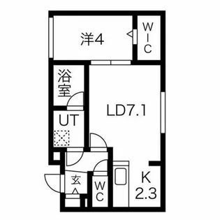 Chambre宮の沢【402号室】の間取り