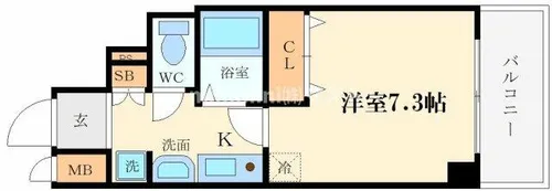 ラナップスクエア阿波座【2階】の間取り