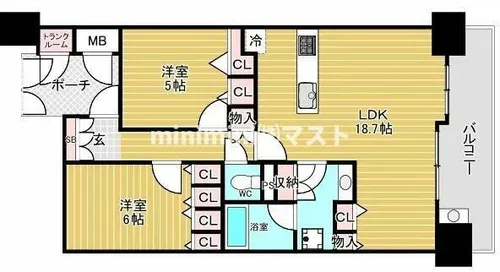 シャリエなんばファースト【10階】の間取り