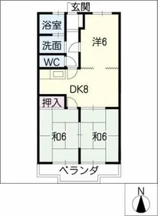 ガーデンハイツ長島B棟【1階】の間取り