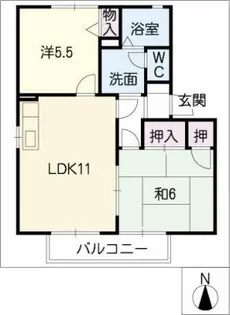 パークサイドK A棟【2階】の間取り