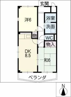 プルミエール高畑【2階】の間取り