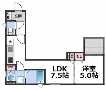 クリエオーレ東中浜【2階】の間取り