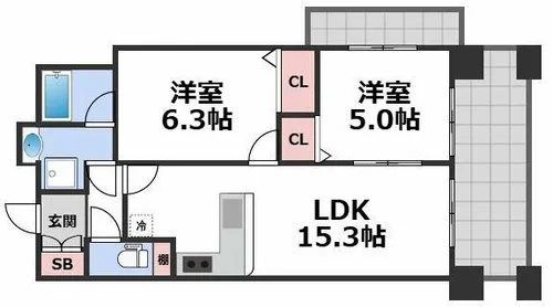 エステムコート京橋セレブIポーラスター【9階】の間取り