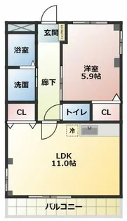 センティアHIRONO Ⅵ【202号室】の間取り