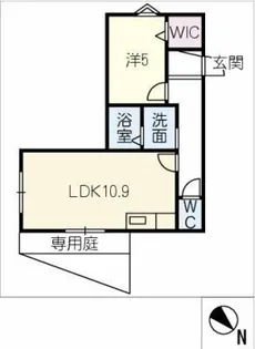 おざきやまアトリエハウス【1階】の間取り