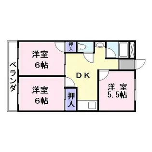 第一高山ハイツ【2階】の間取り