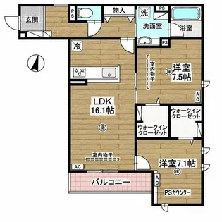 ロンジェヴィータ【2階】の間取り