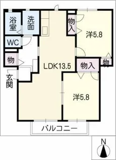 アベニューS&H Ⅱ【1階】の間取り