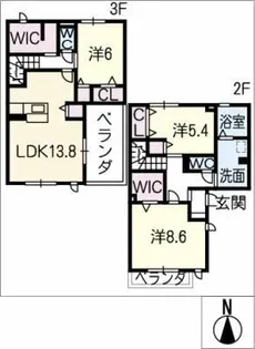 ブルーベル和【3階】の間取り