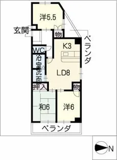 サンピアⅡ【3階】の間取り