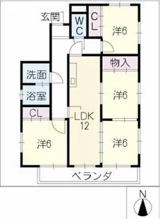 徳川パークサイドマンションB棟【1階】の間取り