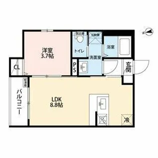 MAURURU高畑【2階】の間取り