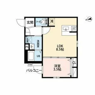 MAURURU高畑【2階】の間取り