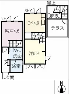 サンビーム東白壁【3階】の間取り