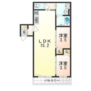 大阪府大阪市東住吉区矢田1丁目【アパート】の間取り