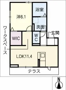 アンソレイエ【1階】の間取り