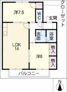チッチとポッポB【1階】の間取り