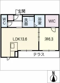 サンモール竜美丘【1階】の間取り