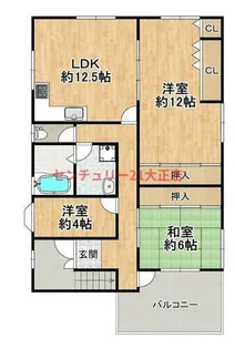 松月アパート【3階】の間取り