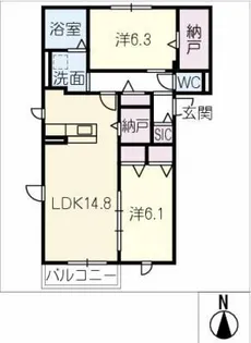 QUATRE SAISONS相生C棟【3階】の間取り