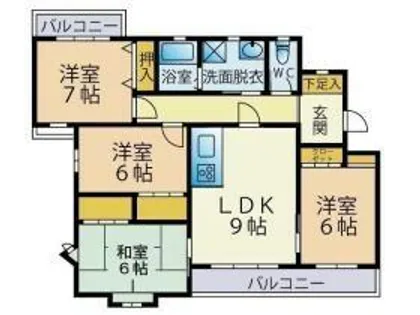 リーブルハイツ【1階】の間取り