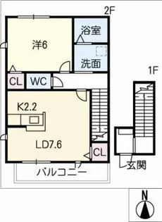 Porte【2階】の間取り