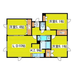 アリエル元町【202号室】の間取り