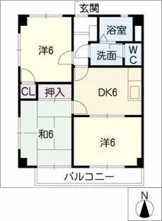 クオールK.M【1階】の間取り