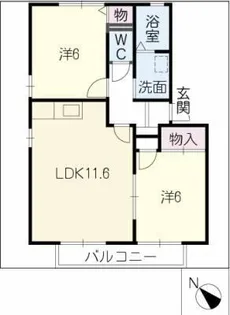 フレージュ シャパ A棟【2階】の間取り