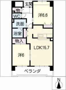 レジデンス勝南【5階】の間取り