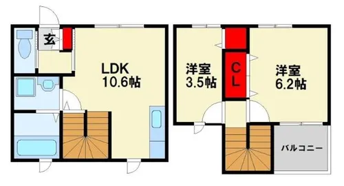 シアハウス三ヶ森【1階】の間取り
