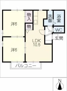 ハイツ熊谷【1階】の間取り