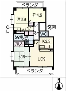 シティライフ福池【3階】の間取り