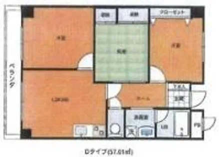 ソレーユ南条【203号室】の間取り
